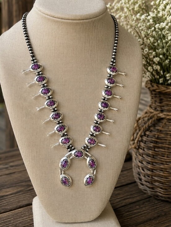 Jewelry - Squash Blossom Native American / NAVAJO STYLE Necklace Nwt